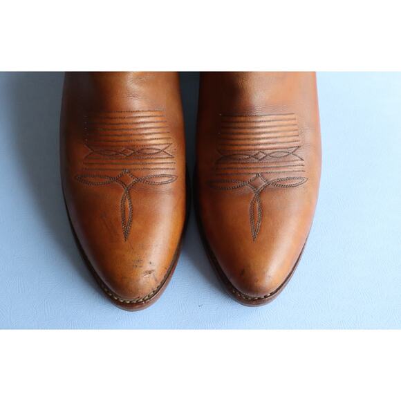 Vintage 80s Justin Roper Western Boots Brown Leather 1173 Mens 9.5 Cowboy main image 5